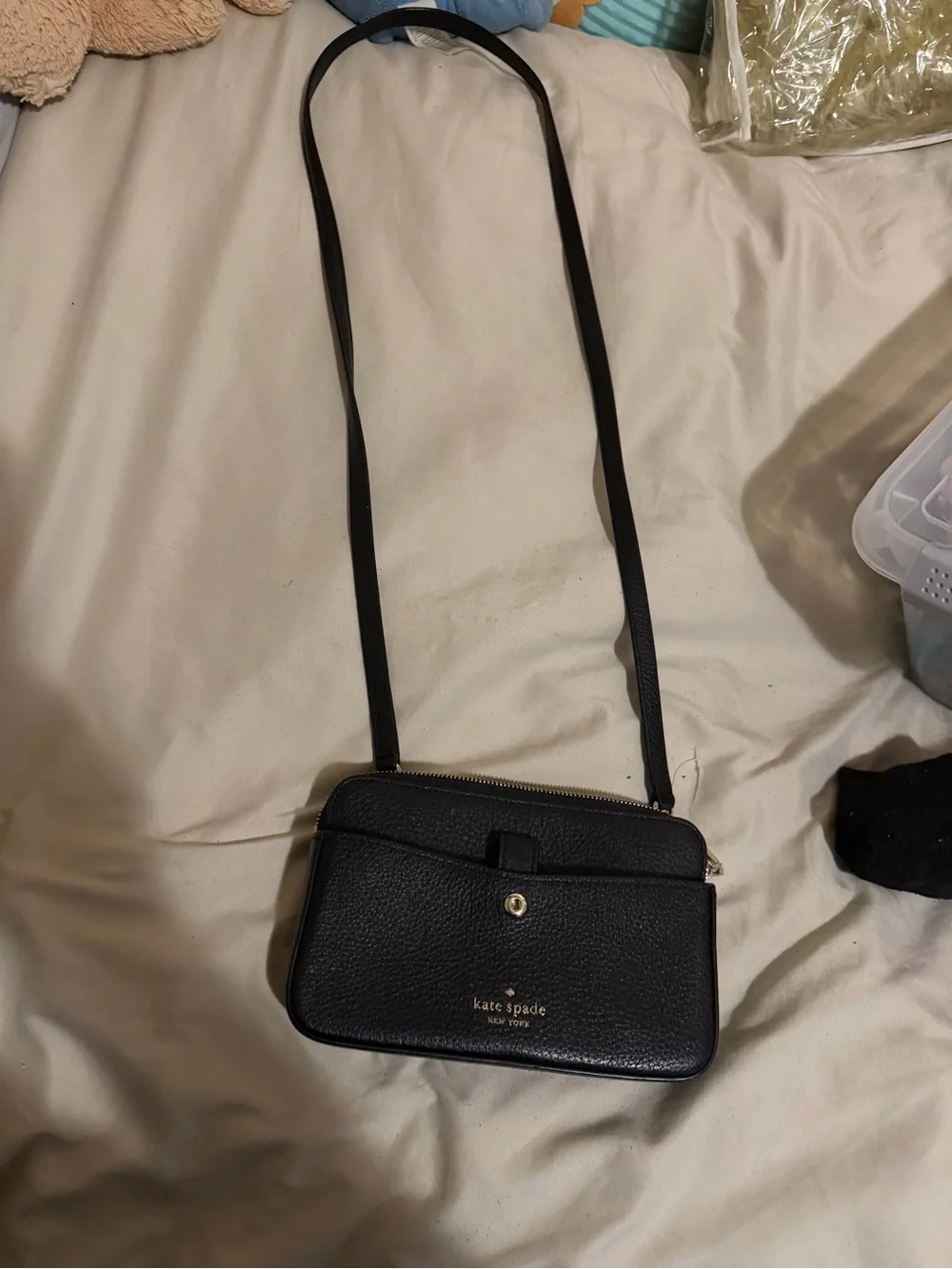 kate spade Black Pebbled Leather Belt Bag